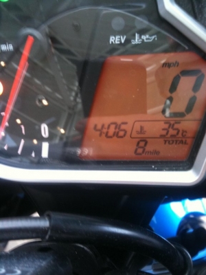 O.k. I forgot to take the picture with the 0 miles, 8's a good number though.
isn't it ;)