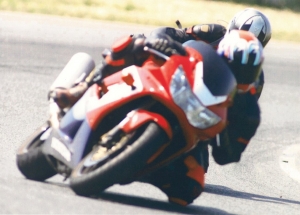 Being chased down by a Gixer thou on a trackday in France.