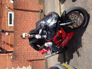 Nervous attempt at a grin on my new bike!