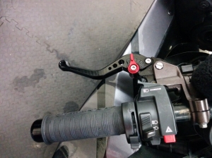 Shorty Pazzo Clutch Lever.  DataTool Heated grips