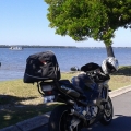 Bribie Island where I live looking across the water to the 'Glasshouse Mountains' named by Captain Cook Qld.